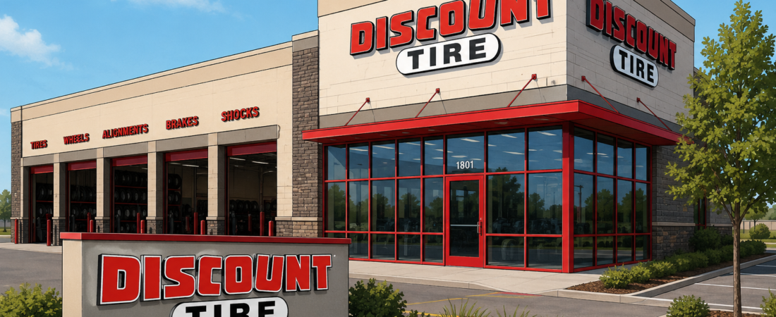Editorial illustration of a Discount Tire location representing the new Discount Tire planned