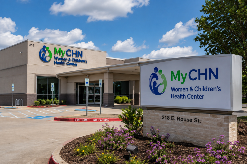 Conceptual illustration of the MyCHN Women & Children's Health Center in Alvin, Texas