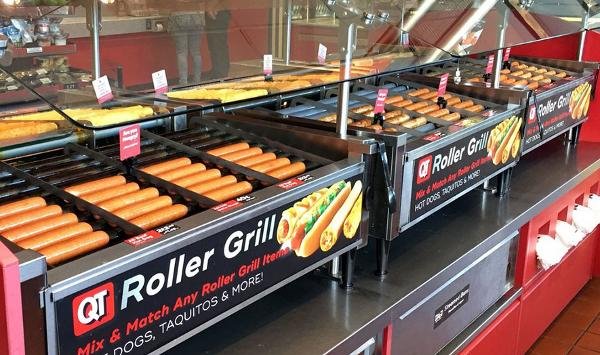 QuikTrip roller grill with hot dogs — representative food image for the QuikTrip Joshua Texas story