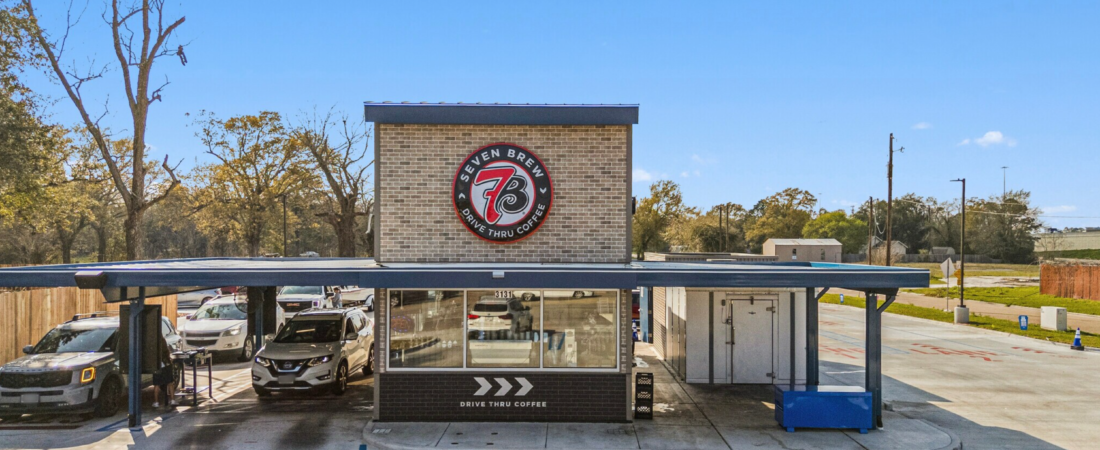 7 Brew Coffee drive-thru stand in Orange, Texas