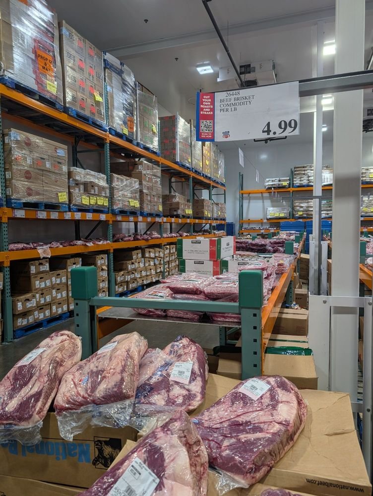 Costco Business Center Bulk Brisket Display Bulk beef brisket display inside an existing Costco Business Center