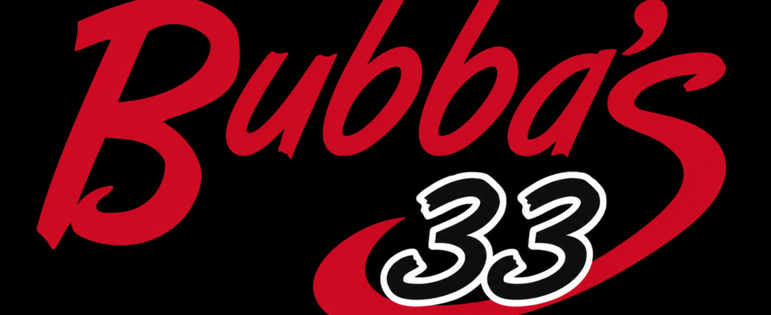 Bubba's 33 Logo Bubba's 33 logo in red, white, and black.