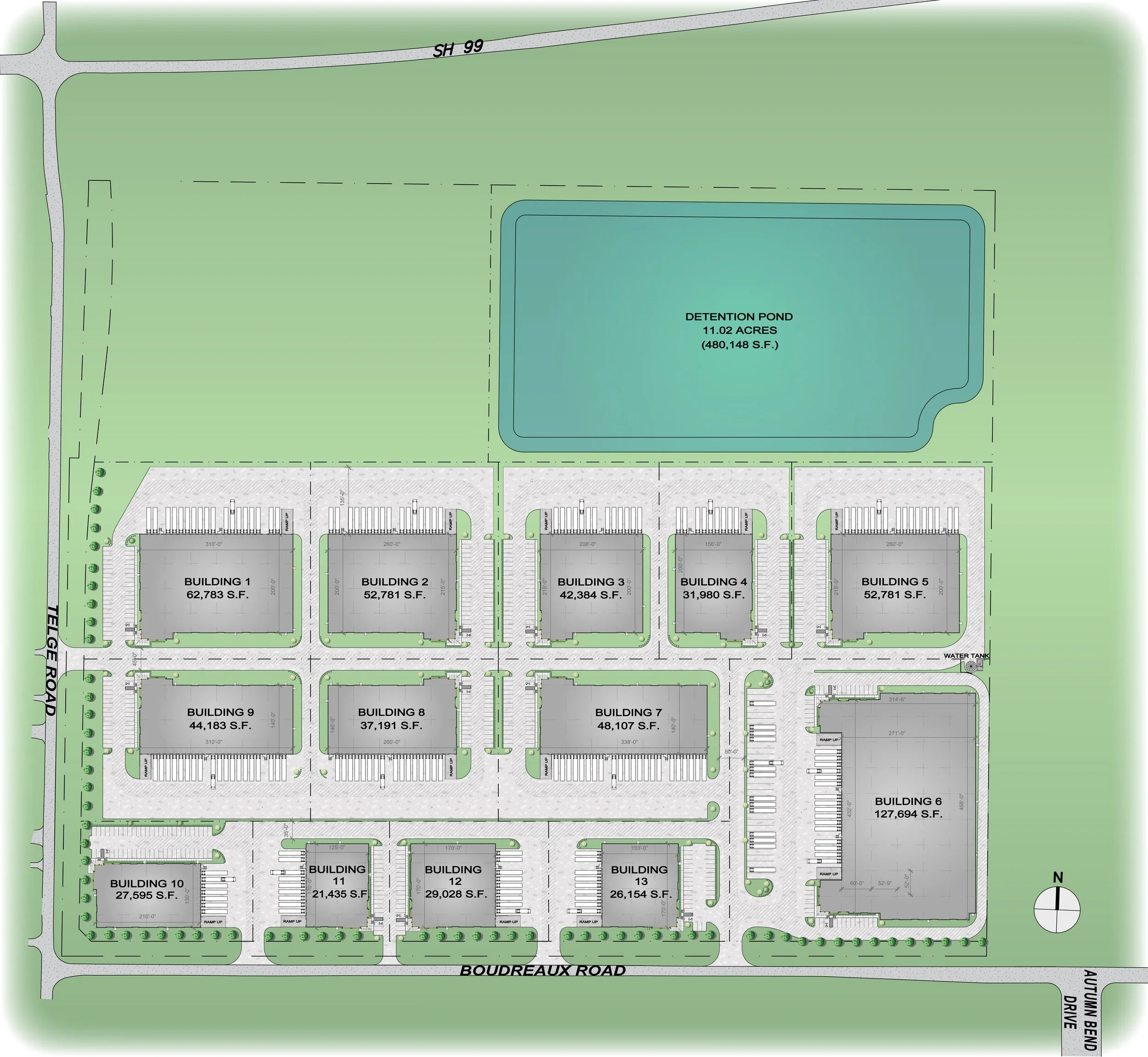 Willow Creek Business Park site plan showing Building 7, the planned Culligan facility