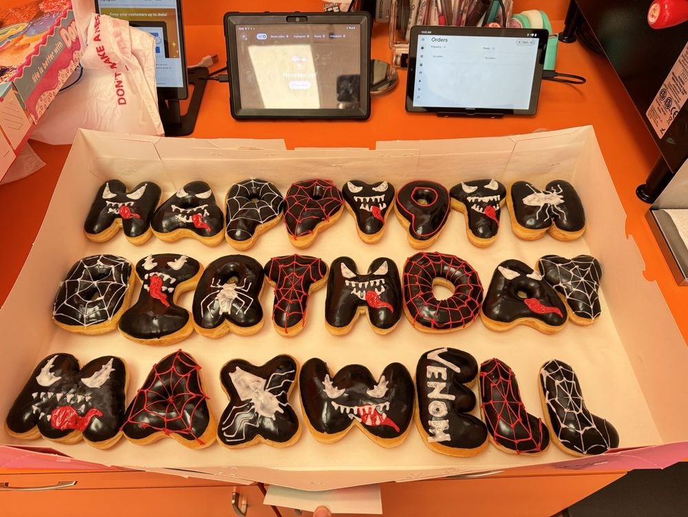 Customized Donuts for a Birthday from Smiling Donuts Hutto