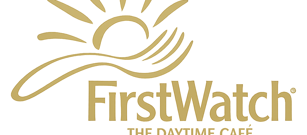 First Watch Logo First Watch logo with sunrise and fork design and The Daytime Café tagline