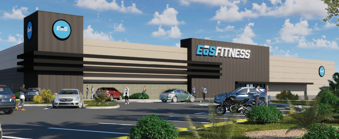 Proposed exterior rendering for EOS Fitness Forney at Gateway