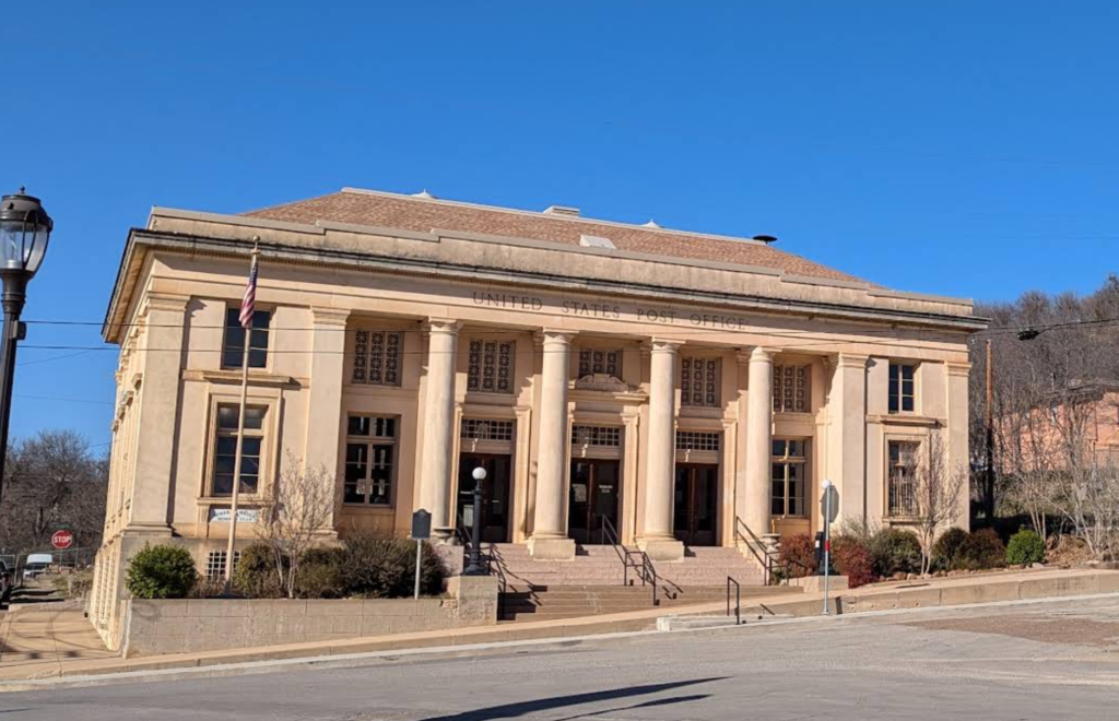 Historic Mineral Wells Post Office building in downtown Mineral Wells, Texas