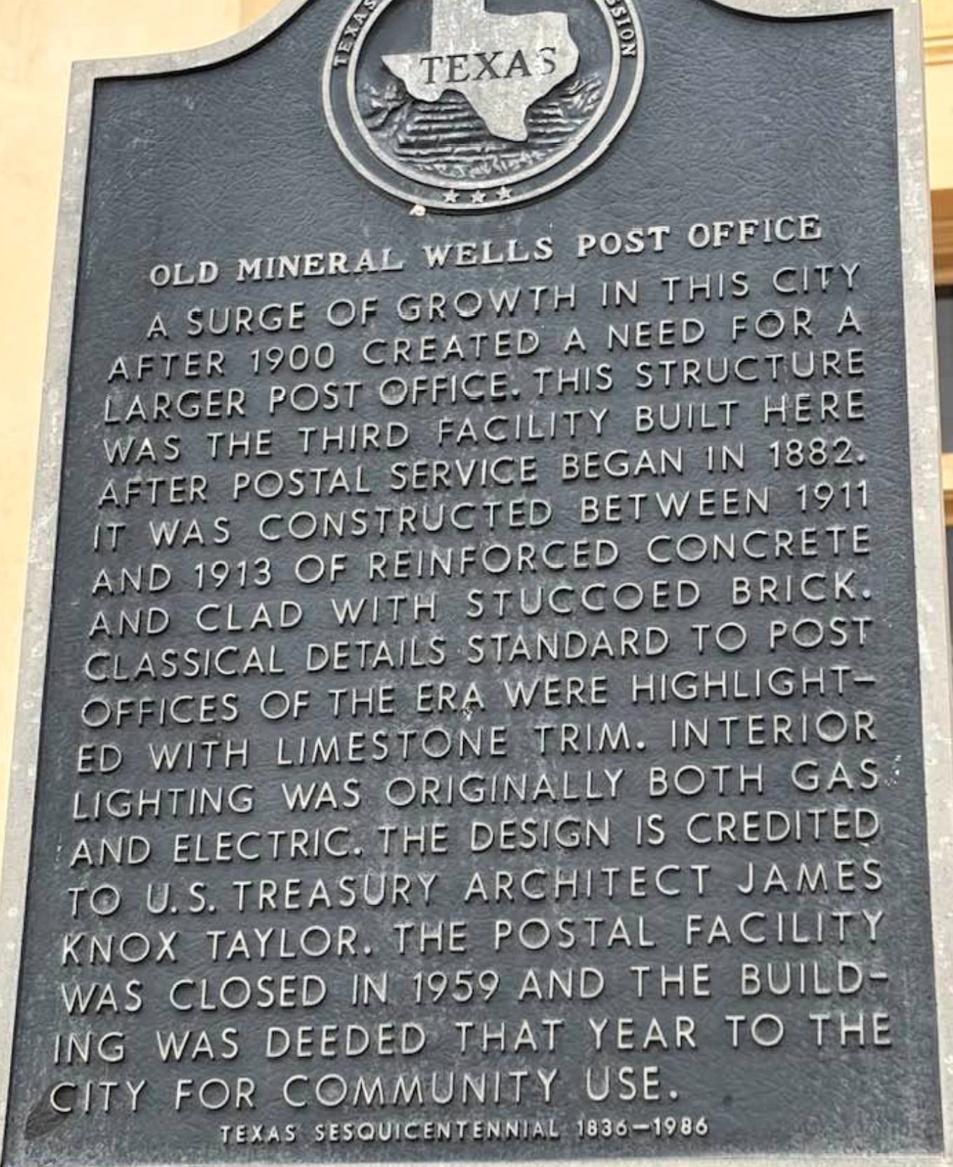 Historic image of the Mineral Wells Post Office in Mineral Wells, Texas