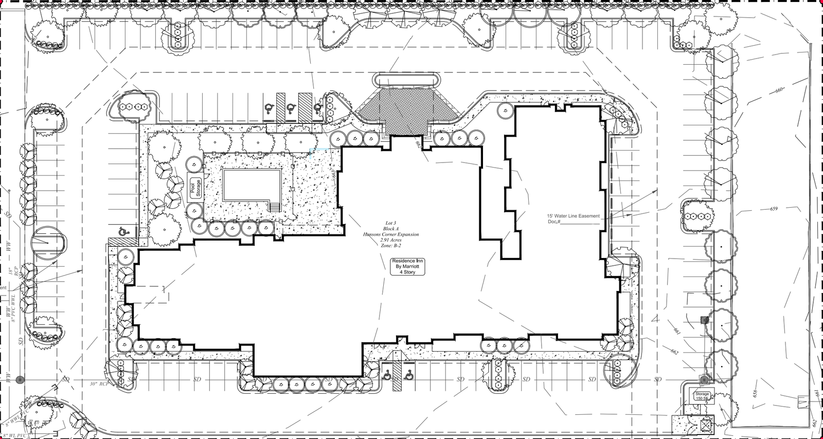 Residence Inn Hutto Concept Plan Residence Inn Hutto concept plan showing the hotel, pool and parking