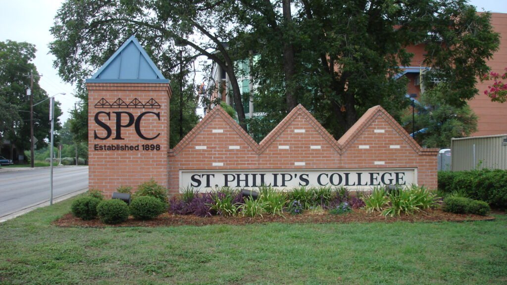 St. Philip's College entrance sign on the East Side campus in San Antonio