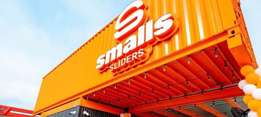Smalls Sliders cheeseburger sliders with seasoned waffle fries