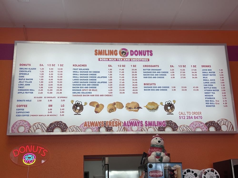Menu from Smiling Donuts Featured Image