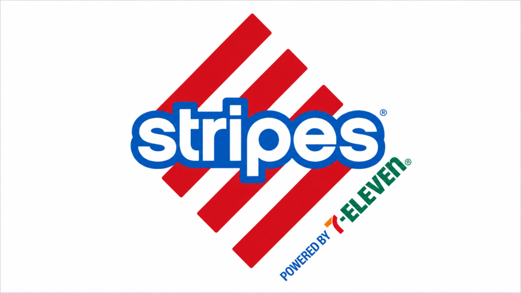 Stripes logo with Powered by 7-Eleven branding.