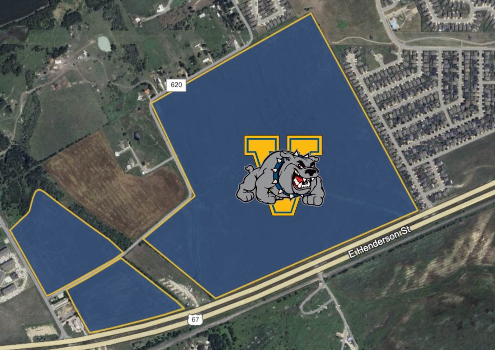 New Venus High School Campus Location New Venus High School location graphic showing district property near Highway 67 and County Road 620