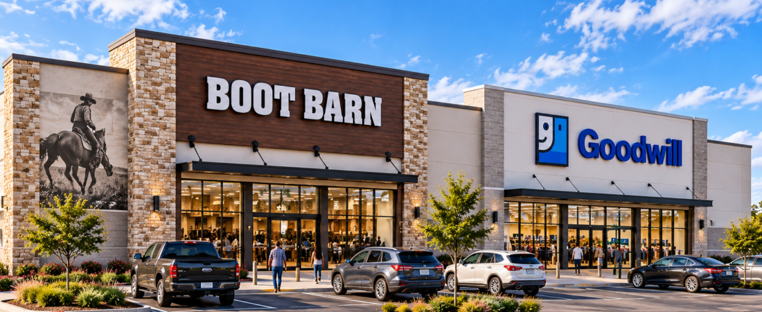 bootbarngoodwill AI visualization illustrating the Boot Barn Fulshear and Goodwill retail story
