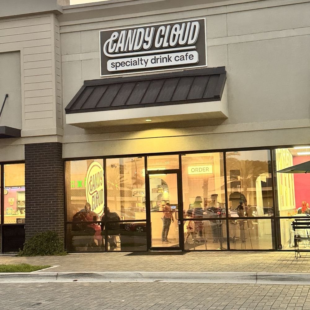 Representative Candy Cloud specialty drink cafe storefront
