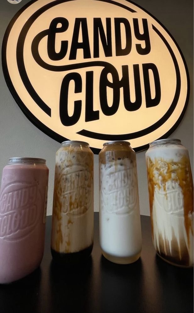 candycloudcans Candy Cloud specialty beverages in distinctive clear cans