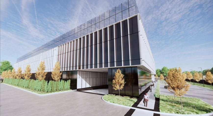 Representative EdgeConneX data-center rendering accompanying Cedar Creek data center coverage