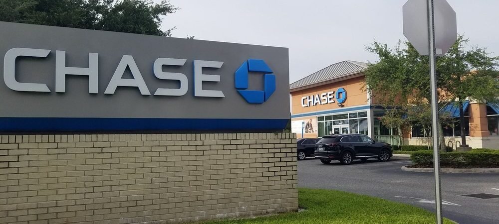 Chase Bank Branch Exterior Chase Bank sign and branch exterior