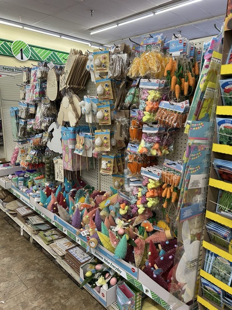 Seasonal merchandise at Dollar Tree.