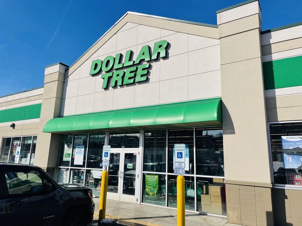 Dollar Tree storefront with the retailer’s green signage.