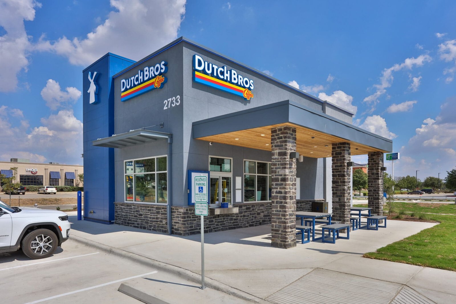 Representative coffee shop exterior illustrating plans for Dutch Bros in Odessa
