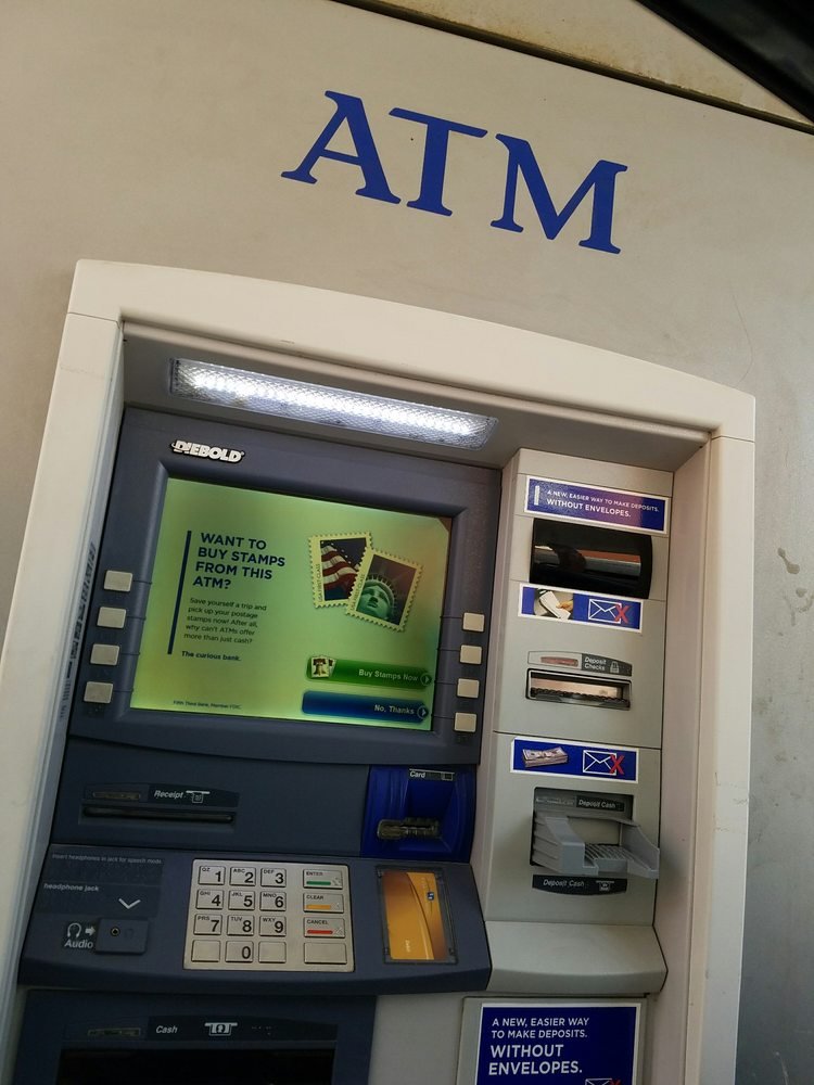 Fifth Third Bank ATM with a screen, keypad, card reader and deposit slots