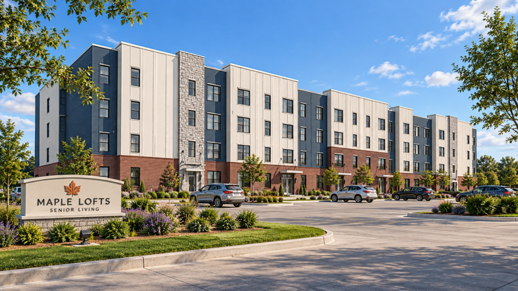 AI visualization of Maple Lofts Grand Prairie based on project concept elevations