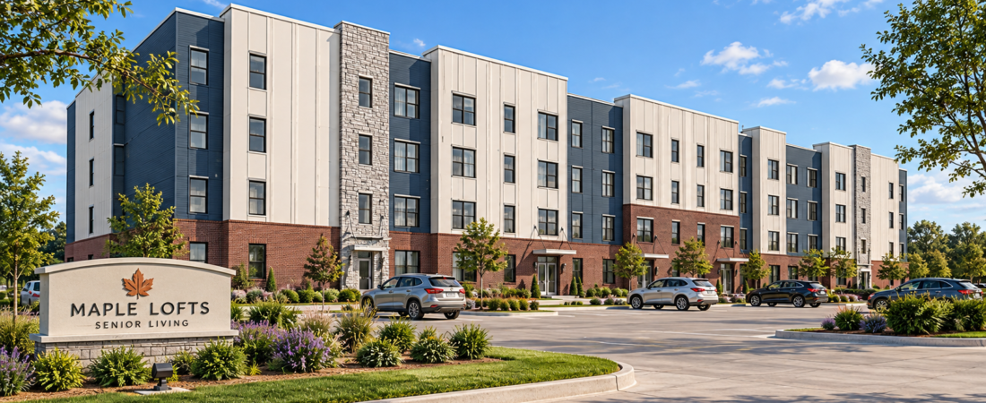 mapleloftsillustration AI visualization of Maple Lofts Grand Prairie based on project concept elevations
