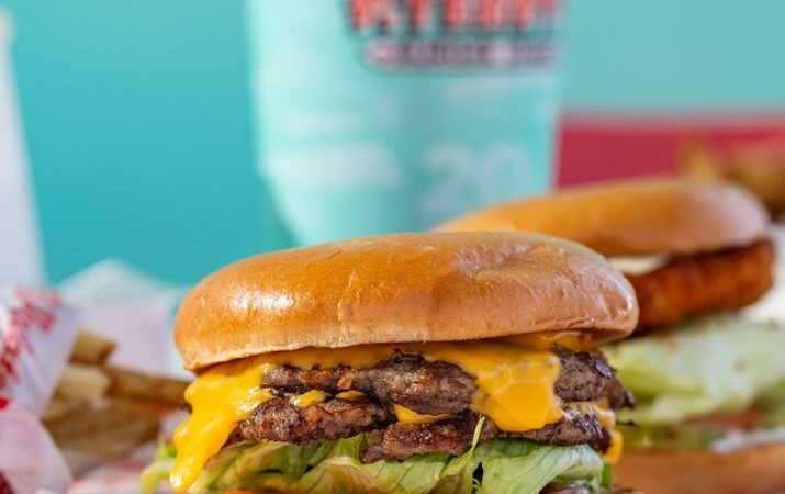 P. Terry’s Burger and Fries P. Terry’s double cheeseburger with lettuce and tomato, fries and a branded drink cup