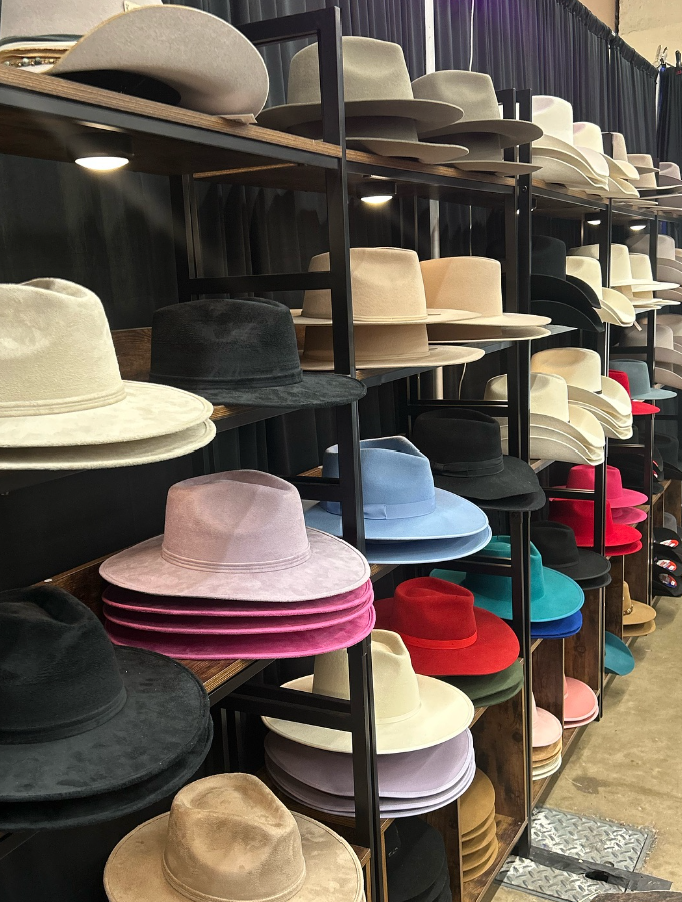 Wild Knox Fort Worth custom hats displayed at the local hat bar