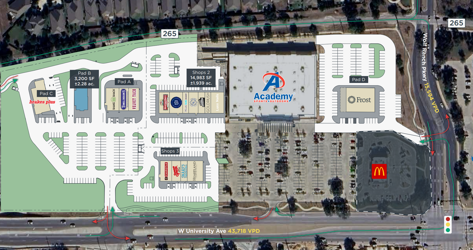 Bluebonnet Plaza - Georgetown Bluebonnet Plaza site plan along West University Avenue in Georgetown