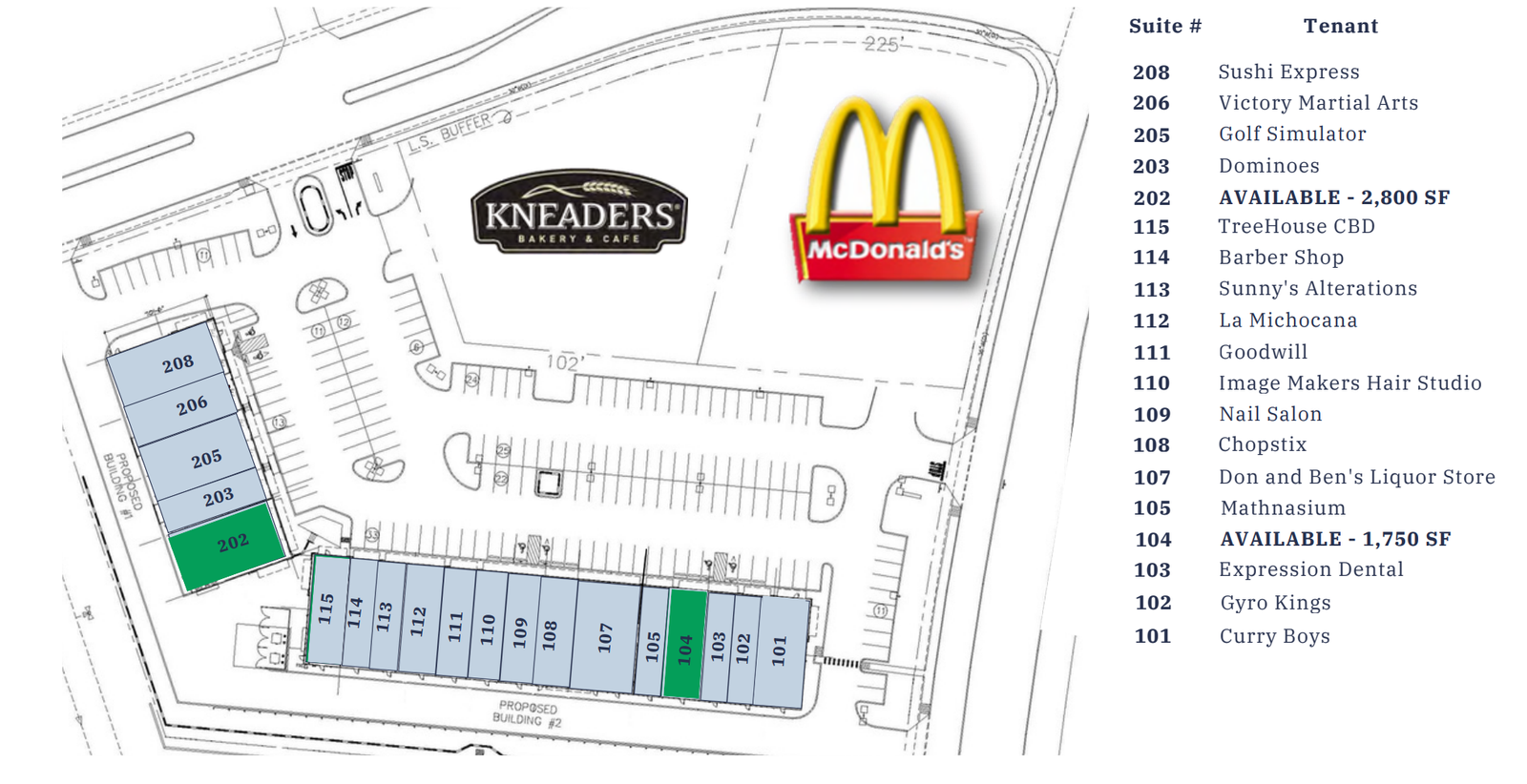 Shops at Hardy Oak leasing plan in San Antonio showing a golf simulator space