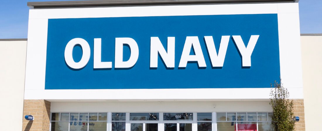 Old Navy Storefront Old Navy retail storefront with a large blue sign